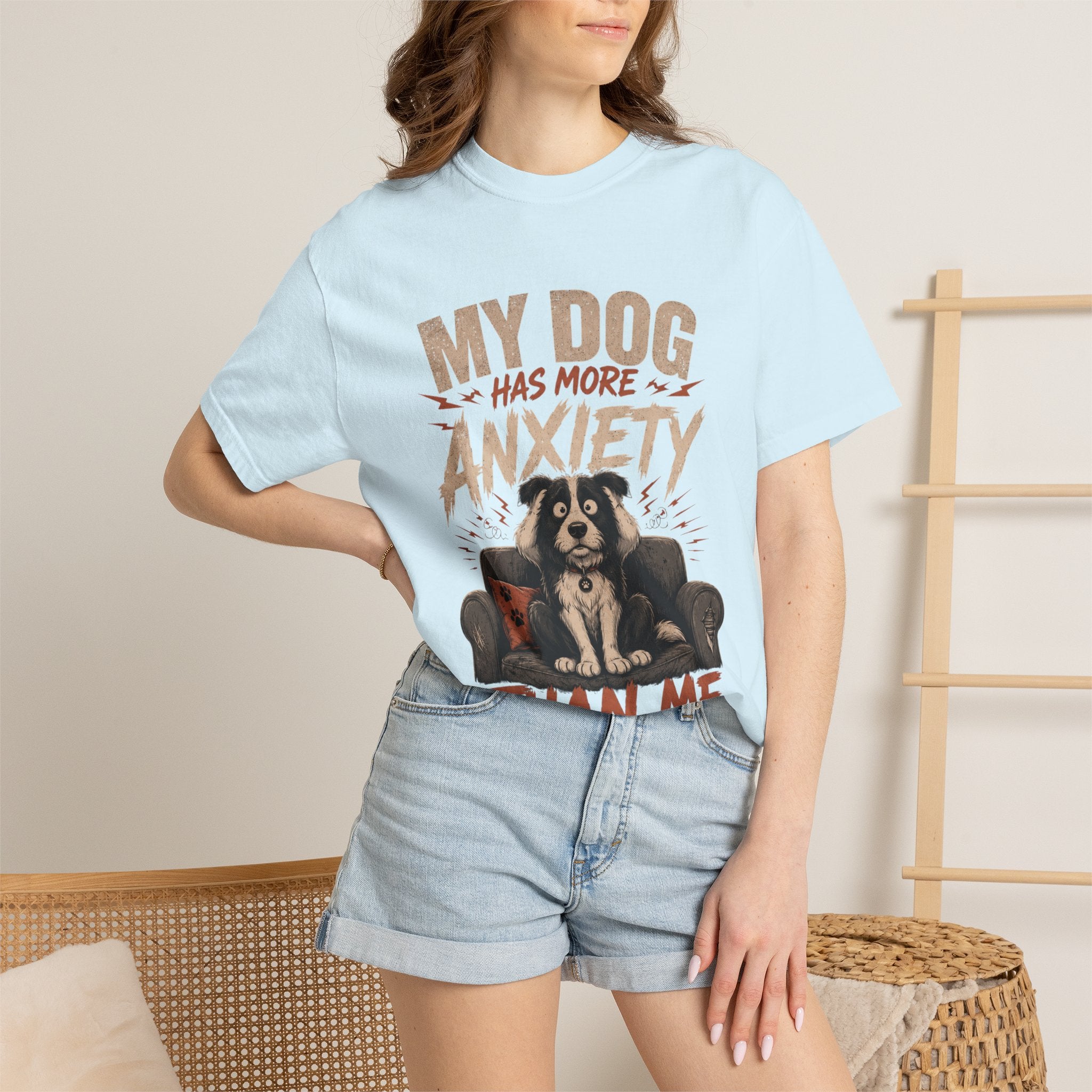Dog Anxiety T-Shirt — “My Dog Has More Anxiety Than Me” Cute Rescue Pet Tee